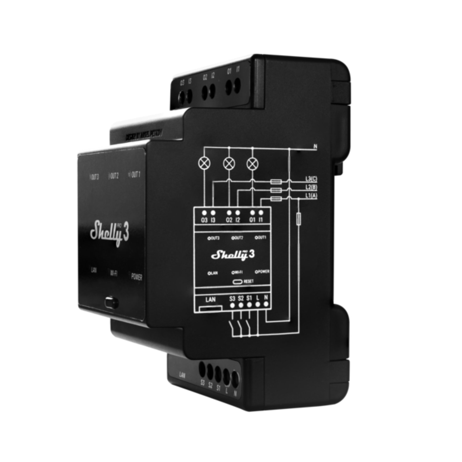 Shelly Pro 3 3 Channel DIN Rail Mounted Smart Switch | NetXL