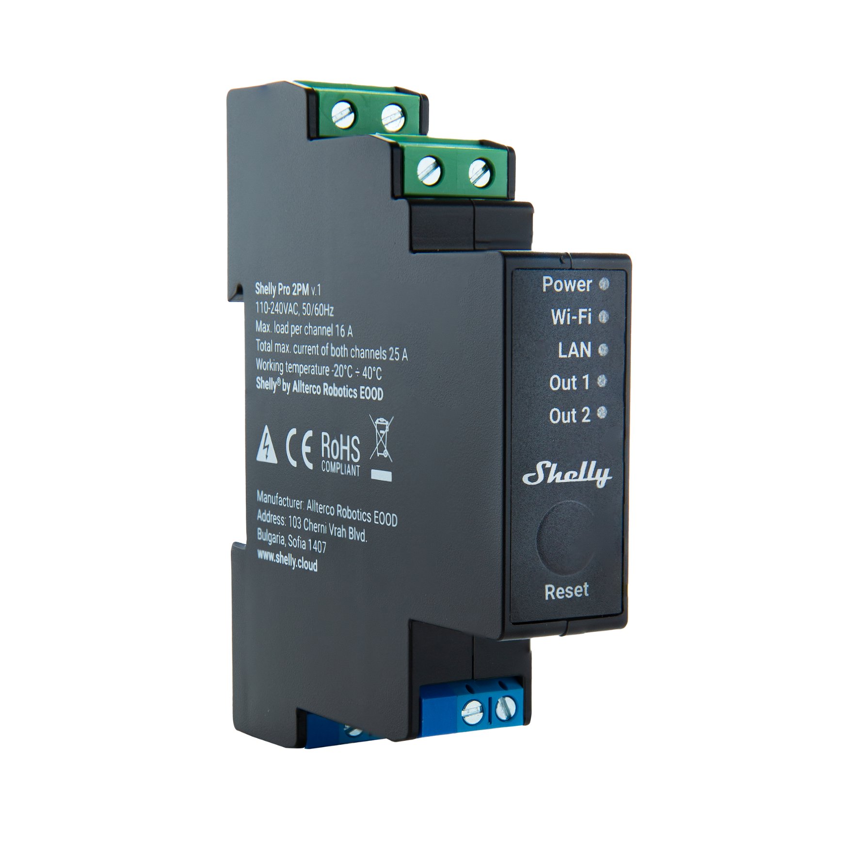 Shelly Pro 2PM 2 Channel Smart Switch with Power Meter | NetXL