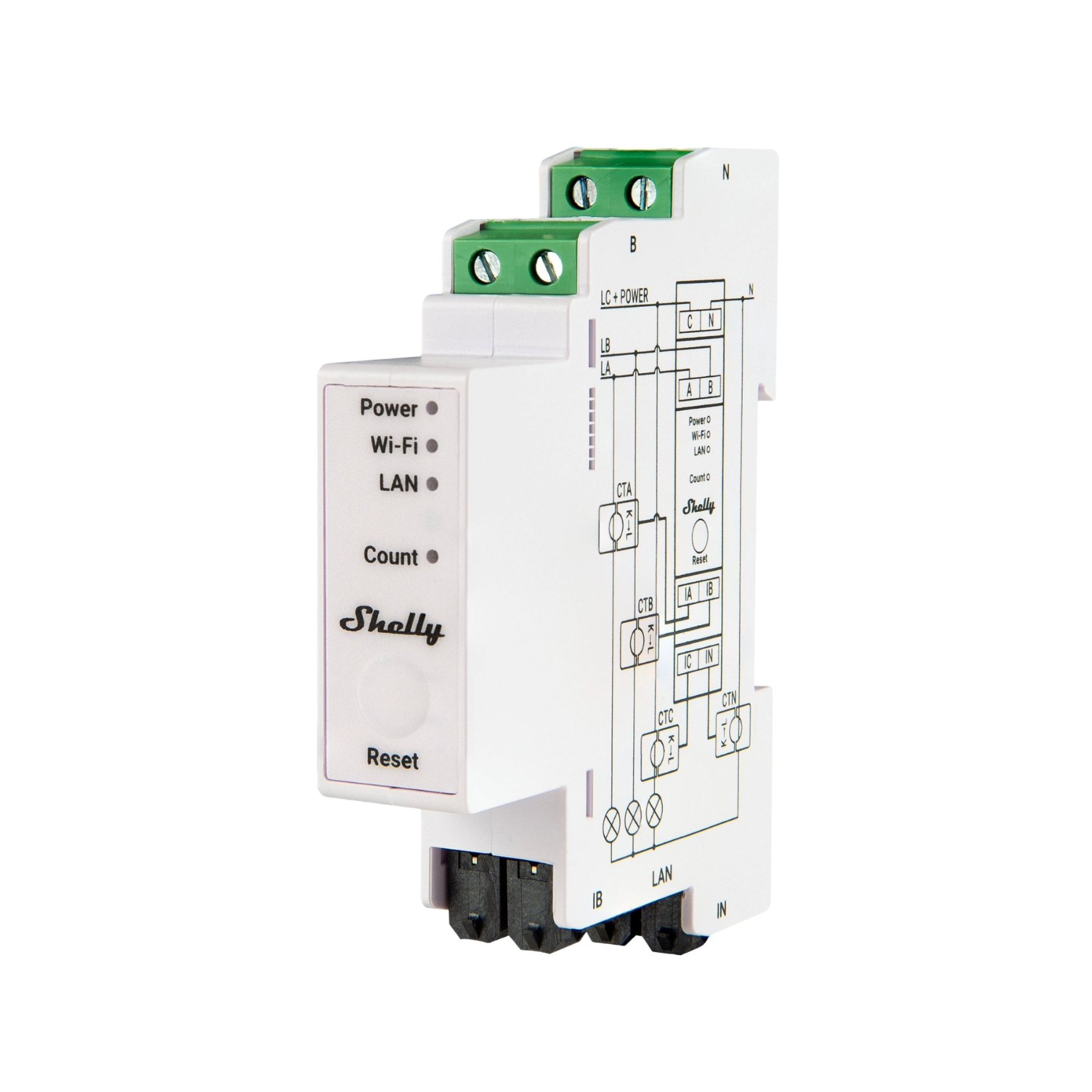 Shelly Pro 3EM 120A 3 Phase Smart WiFi Energy Meter NetXL Shelly Pro 3EM 120A 3 Phase Smart WiFi Energy Meter NetXL