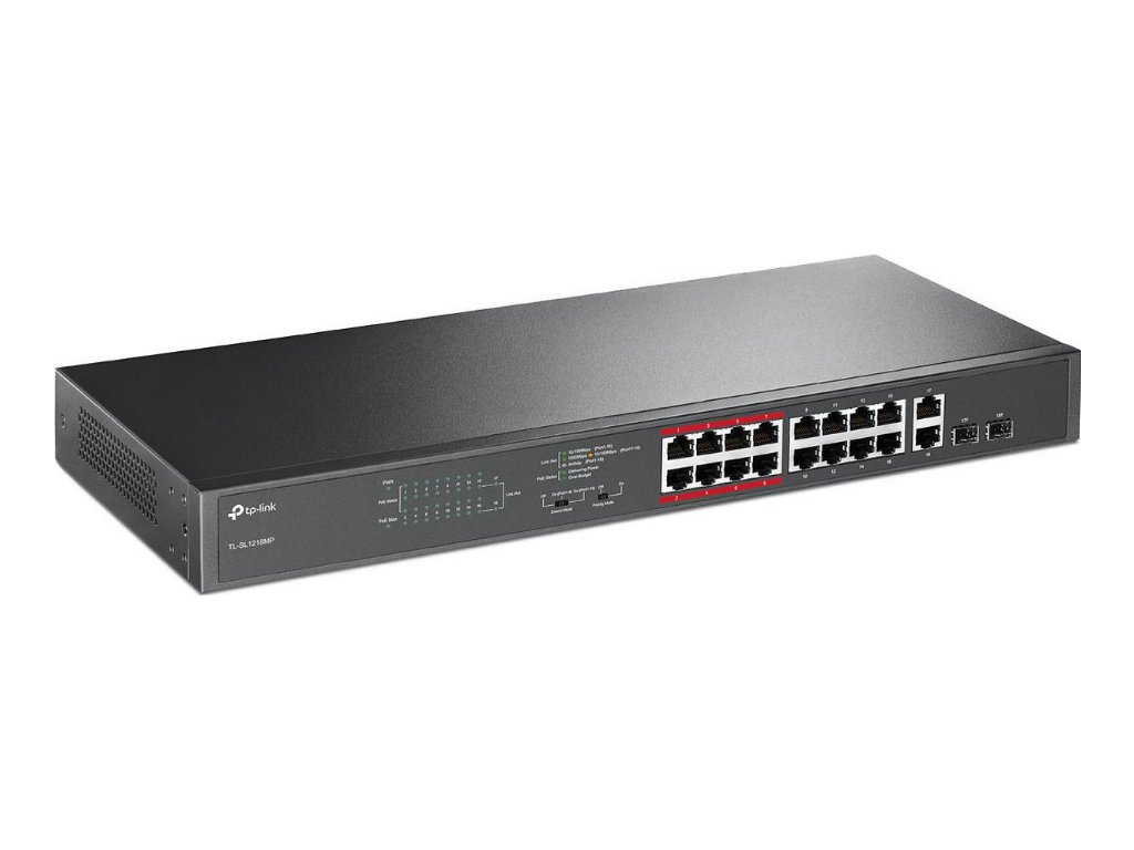 TP-LINK TL-SL1218MP 16-Port PoE+ Switch | NetXL